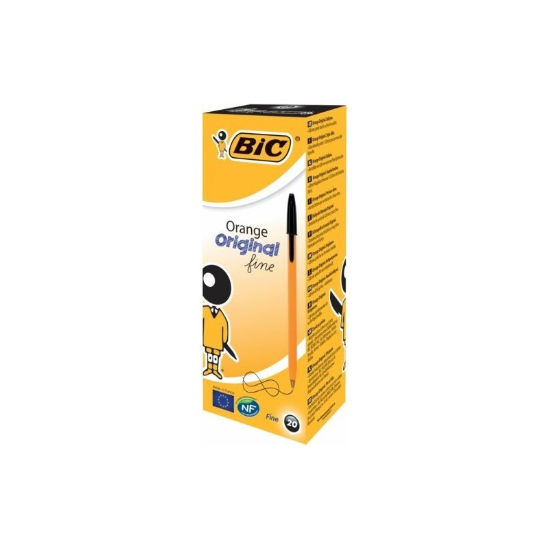 PENNA A SFERA BIC ORANGE ORIGINAL FINE 0,8MM LINEA 0,30MM TRASLUCIDO COLORE NERO 8099231