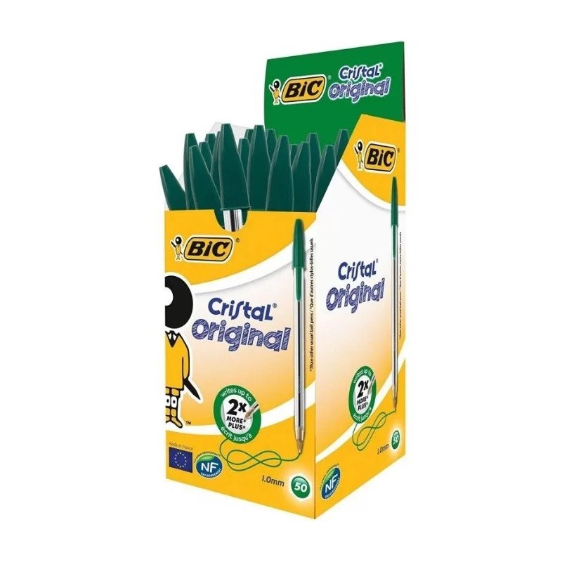 PENNA A SFERA BIC CRISTAL FUN ORIGINAL 1,0MM Linea 0,4mm COLORE VERDE 8373629