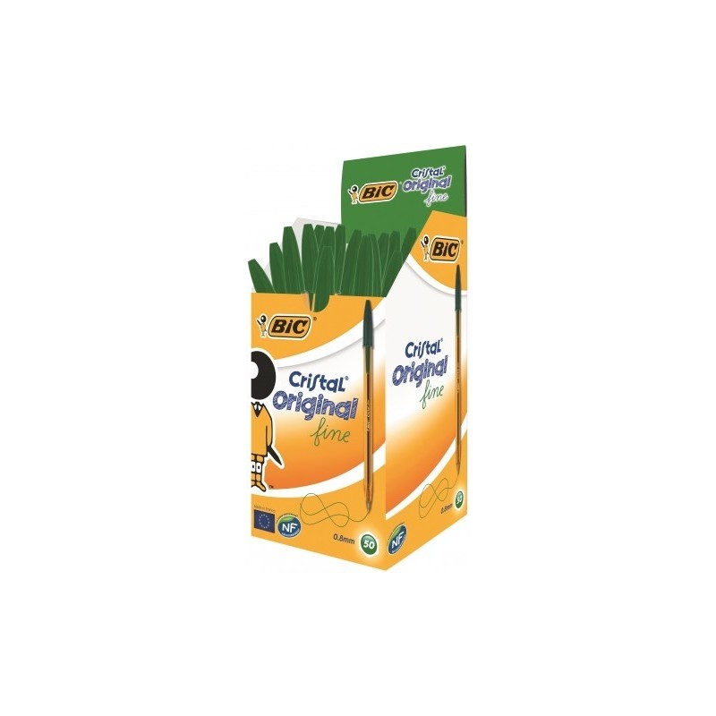 PENNA A SFERA BIC CRISTAL FINE ORIGINAL 0,8MM Linea 0,30mm COLORE VERDE 872729
