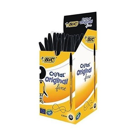 PENNA A SFERA BIC CRISTAL FINE ORIGINAL 0,8MM Linea 0,30mm COLORE NERO 872731