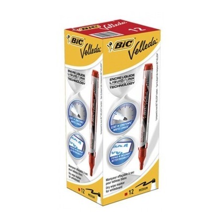 Pennarello Bic Velleda Tank Whiteboard Linea 2,3 mm Punta ogivale Colore ROSSO 902089