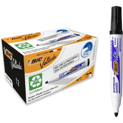 Bic Velleda 1701 ECOlutions Pennarelli Lavagna Punta Rotonda Linea 1.5 mm 904937 NERO