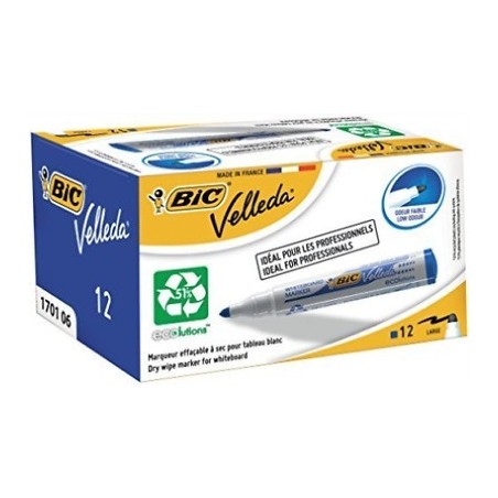 Bic Velleda 1701 ECOlutions Pennarelli Lavagna Punta Rotonda Linea 1.5 mm 904938 BLU