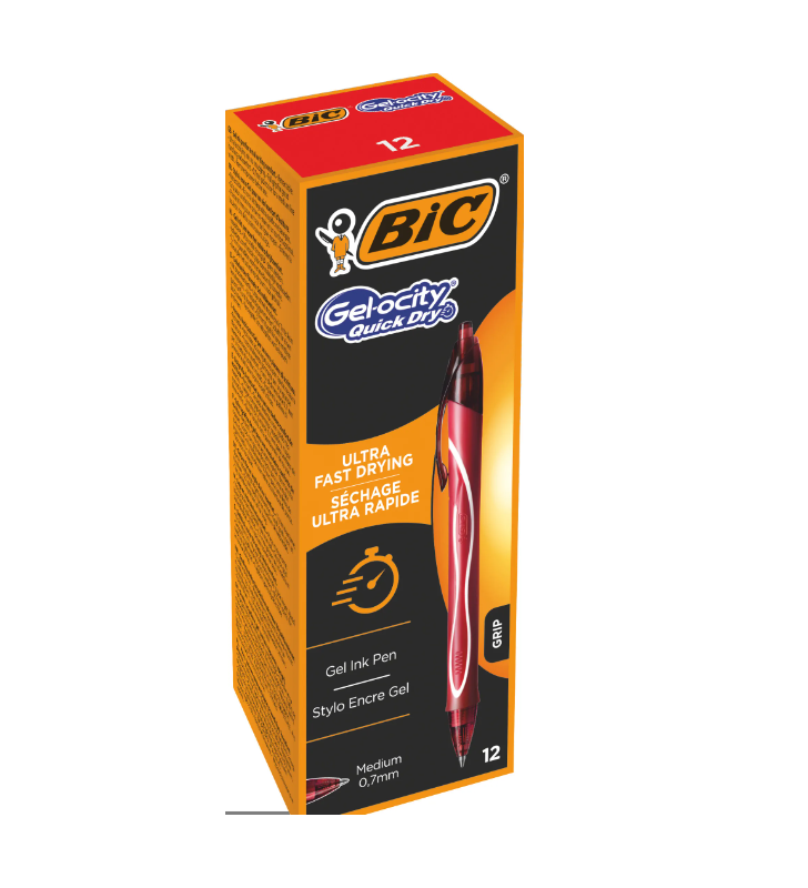 Gel-Ocity Penna gel retrattile ad asciugatura rapida Punta media 0,7 mm Inchiostro gel 949874 ROSSO