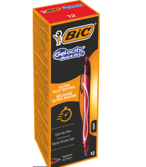 Gel-Ocity Penna gel retrattile ad asciugatura rapida Punta media 0,7 mm Inchiostro gel 949874 ROSSO