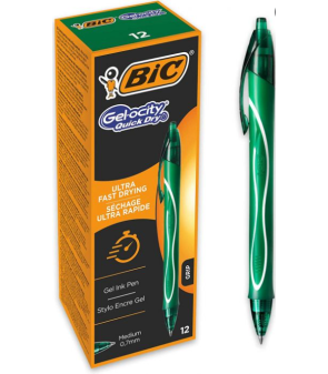 Gel-Ocity Penna gel retrattile ad asciugatura rapida Punta media 0,7 mm Inchiostro gel 964771 VERDE