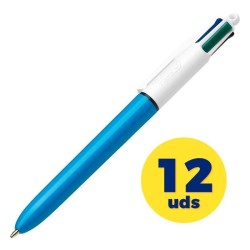 Penna a sfera retrattile originale Bic 4 colori Punta 1,0 mm Corpo blu/bianco 4 colori 889969