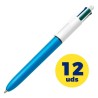 Penna a sfera retrattile originale Bic 4 colori Punta 1,0 mm Corpo blu/bianco 4 colori 889969
