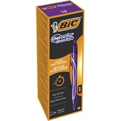 Penna a sfera retrattile Bic Gel-Ocity Quick Dry Punta 0,7 mm Inchiostro gel Asciugatura ultra rapida Colore VIOLA 964772