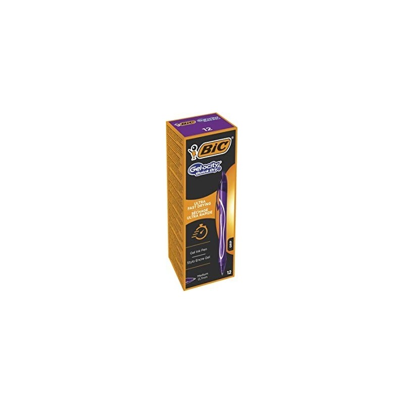 Penna a sfera retrattile Bic Gel-Ocity Quick Dry Punta 0,7 mm Inchiostro gel Asciugatura ultra rapida Colore VIOLA 964772