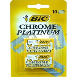 Bic Chrome Platinum Confezione da 2 Scatole da 5 Lame di Rasoio Double Edge BIC00001-5