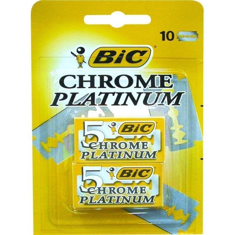 Bic Chrome Platinum Confezione da 2 Scatole da 5 Lame di Rasoio Double Edge BIC00001-5