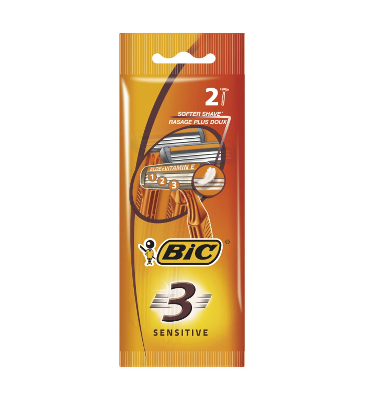 Bic Sensitive Confezione da 2 Rasoi Monouso a 3 Lame con Aloe Vera 889701