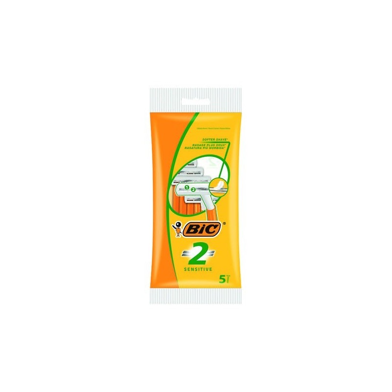 Bic Sensitive 2 Confezione da 5 Rasoi Monouso a 3 Lame 838528