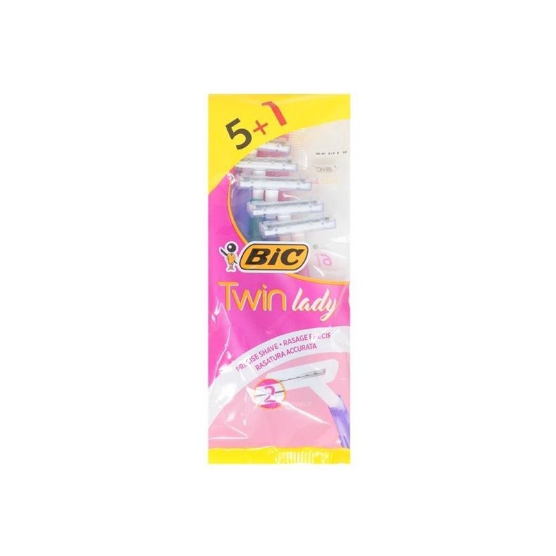 Bic Twin Lady Confezione da 5+1 Rasoi Monouso a 2 Lame 8268563