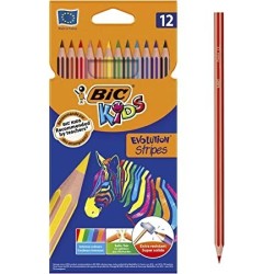 Bic Kids Evolution Stripes Conf. 12 matite in colori assortiti Piombo pigmentato da 3,20 mm 9505221