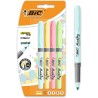 Bic Highlighter Grip Conf. 4 pennarelli pastello fluorescenti a base d'acqua Tratto 1,60-3,30mm Colori assortiti 964859