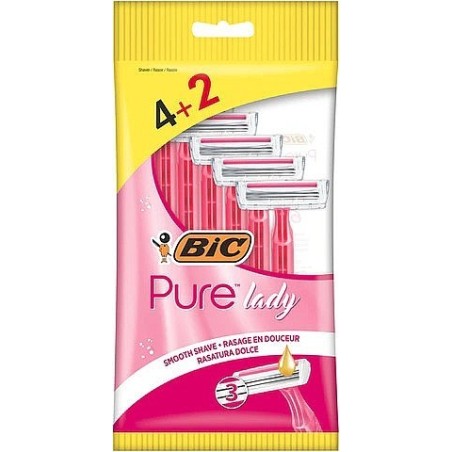 Bic Pure 3 Lady Conf. 4+2 Rasoi Monouso 3 Lame Striscia Lubrificante Aloe Vera 8729041