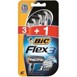 Bic Flex 3 Conf. 3+1 Rasoi Monouso 3 Lame Testa Girevole Striscia Lubrificante Aloe Vera 889694