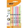 Bic Highlighter Grip Conf. 6 pennarelli pastello fluorescenti Punta a scalpello Tratto tra 1,60/3,30mm