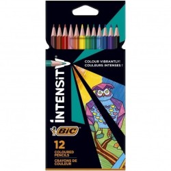 Bic Intensity Color Up Scatola da 12 Colori Assortiti Matite Triangolari 3,20mm