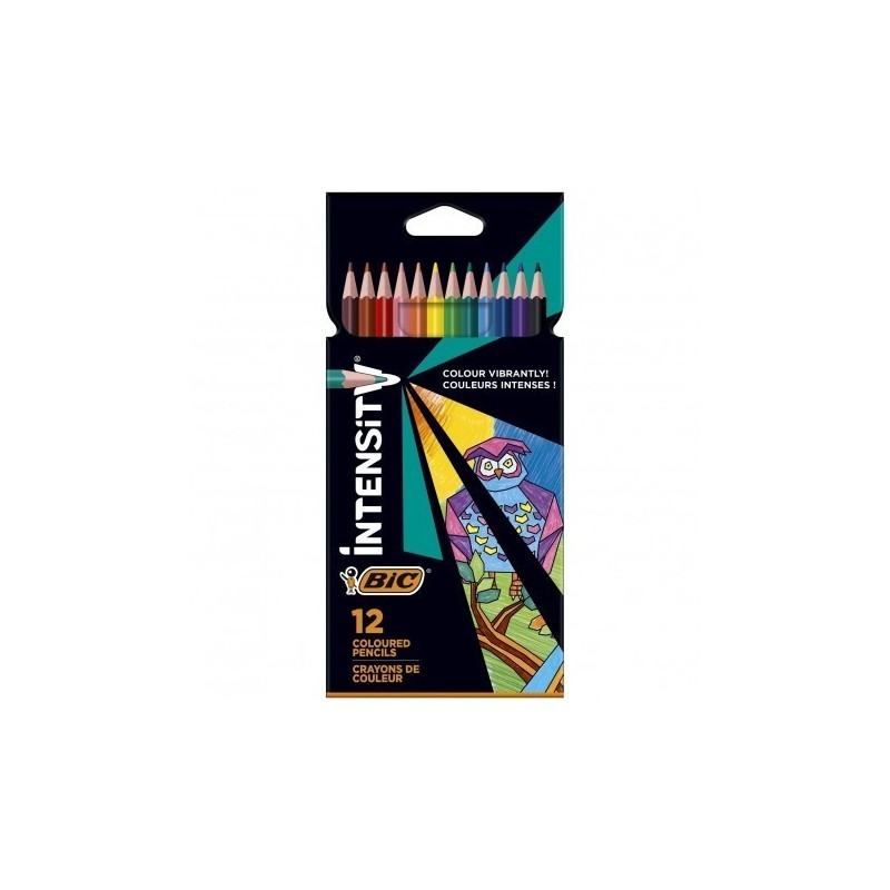Bic Intensity Color Up Scatola da 12 Colori Assortiti Matite Triangolari 3,20mm