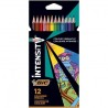 Bic Intensity Color Up Scatola da 12 Colori Assortiti Matite Triangolari 3,20mm