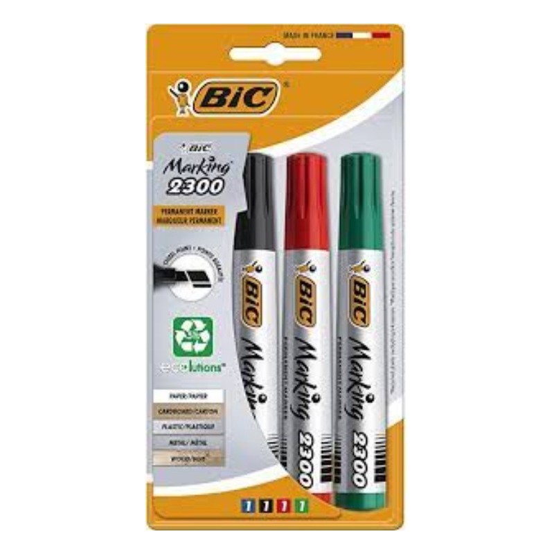 Bic Marking 2300 Ecolutions Confezione da 4 pennarelli indelebili Punta a scalpello 8803251