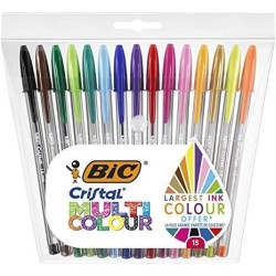 Bic Cristal Conf. 15 penne a sfera multicolore Punta 1,6mm Linea 0,42mm 964899