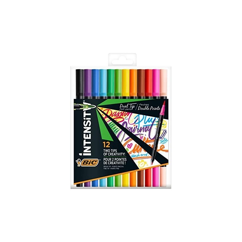 Bic Intensity Dual Tip Blister 12 pennarelli Punta fine 0,7mm punta a pennello