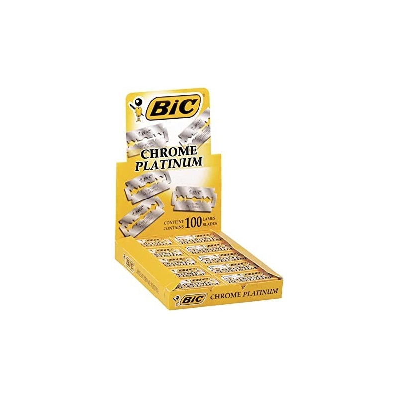 Bic Chrome Platinum Display 20 scatole 5 lame di rasoio Double Edge 810923