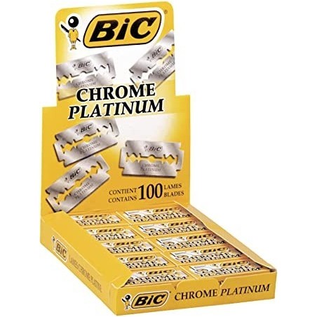 Bic Chrome Platinum Display 20 scatole 5 lame di rasoio Double Edge 810923