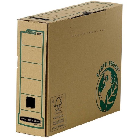 Fellowes Bankers Box Earth Final File Box A4 80 mm - Assemblaggio manuale Cartone riciclato certificato FSC Colore marrone