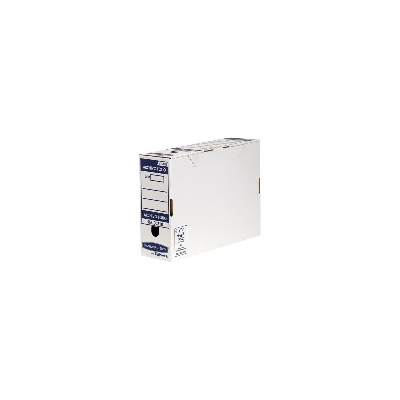 Fellowes Bankers Box Scatola di archiviazione automatica Folio 100mm Assemblaggio automatico Fastfold Certificato FSC