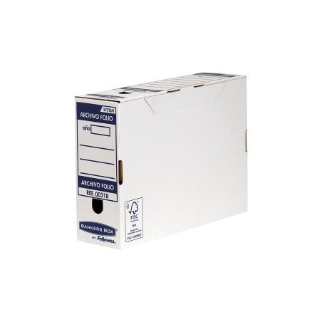 Fellowes Bankers Box Scatola di archiviazione automatica Folio 100mm Assemblaggio automatico Fastfold Certificato FSC