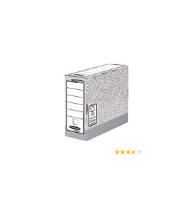 Fellowes Bankers Box Ultimate File Box 100 mm A4 Fastfold Self Assembly Cartone riciclato certificato FSC Colore grigio