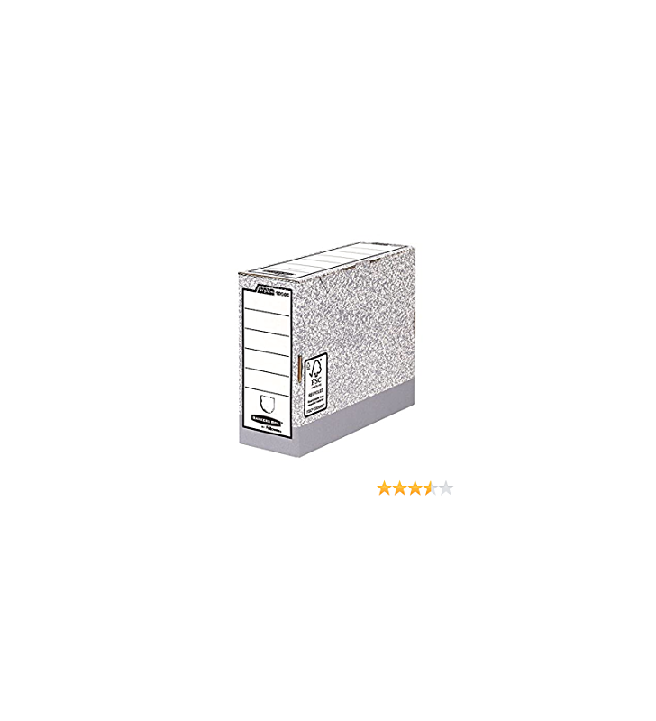 Fellowes Bankers Box Ultimate File Box 100 mm A4 Fastfold Self Assembly Cartone riciclato certificato FSC Colore grigio