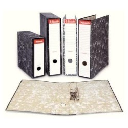 Raccoglitori ad arco a leva Esselte Cartone Angoli in metallo Dorso 75mm Capacità 500 fogli Colore NERO MARMORIZZATO