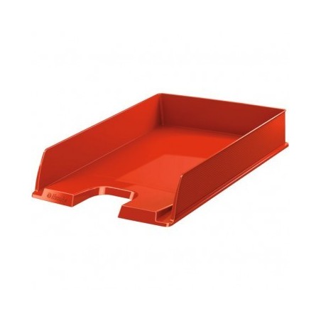 Esselte Europost Vivida Vassoio Documenti Formato Verticale A4 Spazio per Etichetta di Identificazione Colore ROSSO