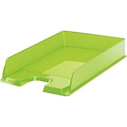 Esselte Europost Vivida Vassoio Documenti Formato Verticale A4 Spazio per Etichetta di Identificazione Colore VERDE TRASPARENTE