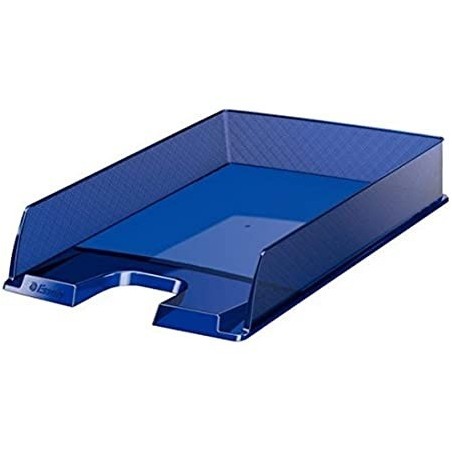 Esselte Europost Vivida Vassoio Documenti Verticale A4 Spazio per Etichetta di Identificazione Colore BLU NAVY TRASLUCIDO