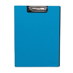 CARTELLA IN PLASTICA MKtape con clip superiore e coperchio Formato A4 Colore BLU