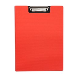 CARTELLA IN PLASTICA MKtape con clip superiore e coperchio Formato A4 Colore CORALLO