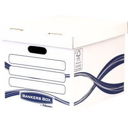 Fellowes Bankers Box Basic File Container Assemblaggio manuale Cartone riciclato Certificato FSC colore BIANCO