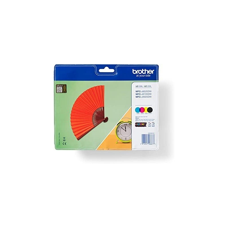 MULTIPACK 4PZ CARTUCCIA ORIGINALE BROTHER NERO LC-129XL BK LC125XL CYM DCP-J 4110DW