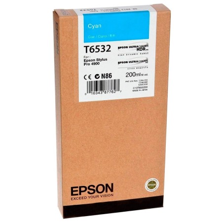CARTUCCIA ORIGINALE EPSON C13T653200 T6532 CIANO STYLUS PRO 4900 SPECTRO PROOFER UV M1