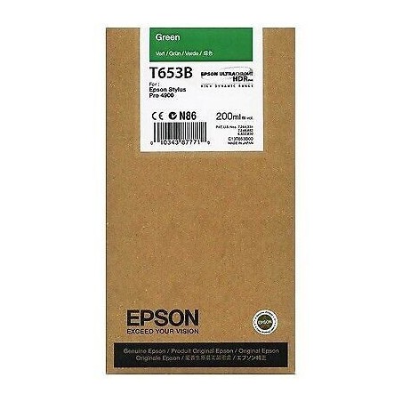 CARTUCCIA ORIGINALE EPSON C13T653B00 T653B VERDE STYLUS PRO 4900 SPECTRO PROOFER UV M1