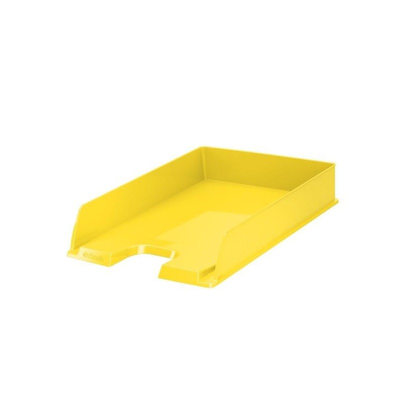 Esselte Europost Vivida Vassoio Documenti Formato Verticale A4 Spazio per Etichetta di Identificazione Colore GIALLO