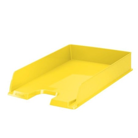 Esselte Europost Vivida Vassoio Documenti Formato Verticale A4 Spazio per Etichetta di Identificazione Colore GIALLO