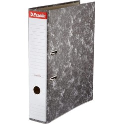 Raccoglitori ad arco a leva Esselte Cartone Angoli in metallo Dorso 75mm Capacità 500 fogli Colore NERO MARMORIZZATO